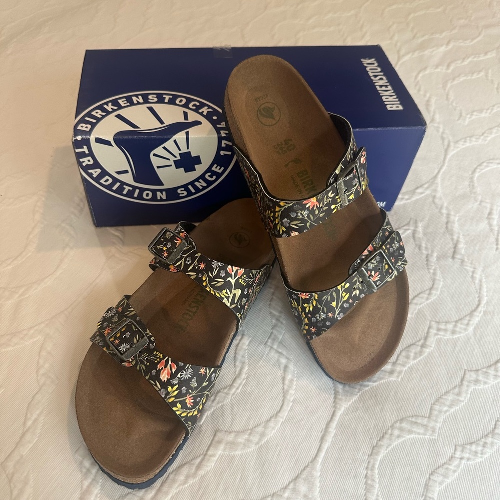 BIRKENSTOCK Sydney BS Watercolor Flower Navy